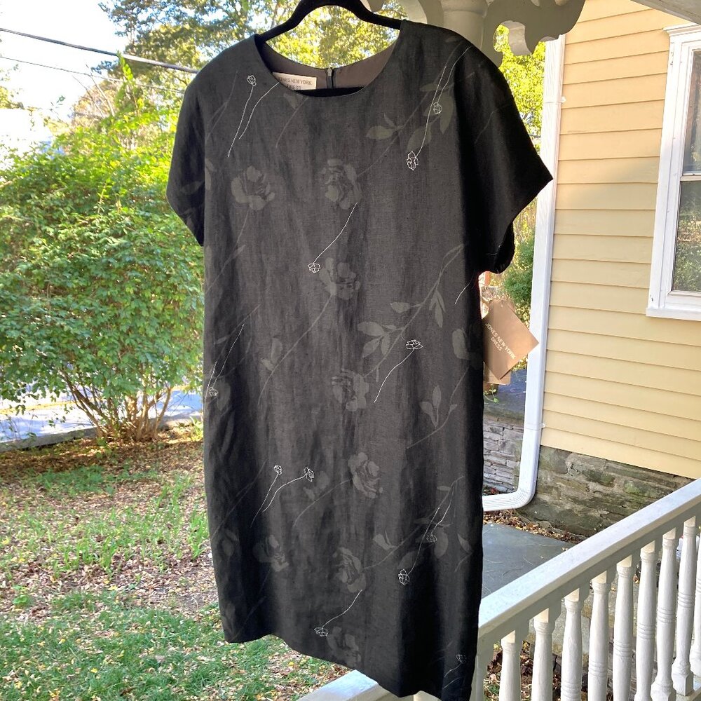 Jones New York 100% Linen Short-Sleeve Shift Dress NWT